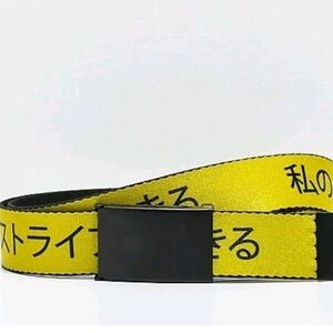 Buckle-Down Yellow and Black Graphic Belt